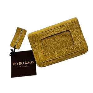 Bo Bo Bags California Yellow Italian Leather Wallet